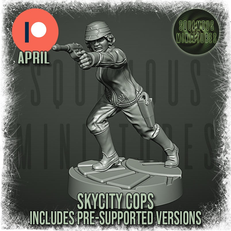 Sky City Cops - set of 7 (Sculpted by Squamous Miniatures)