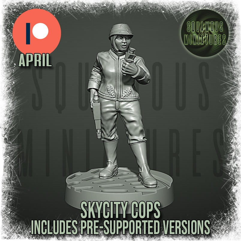 Sky City Cops - set of 7 (Sculpted by Squamous Miniatures)