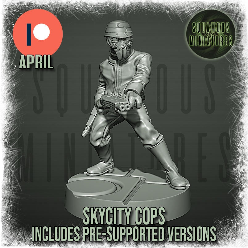 Sky City Cops - set of 7 (Sculpted by Squamous Miniatures)