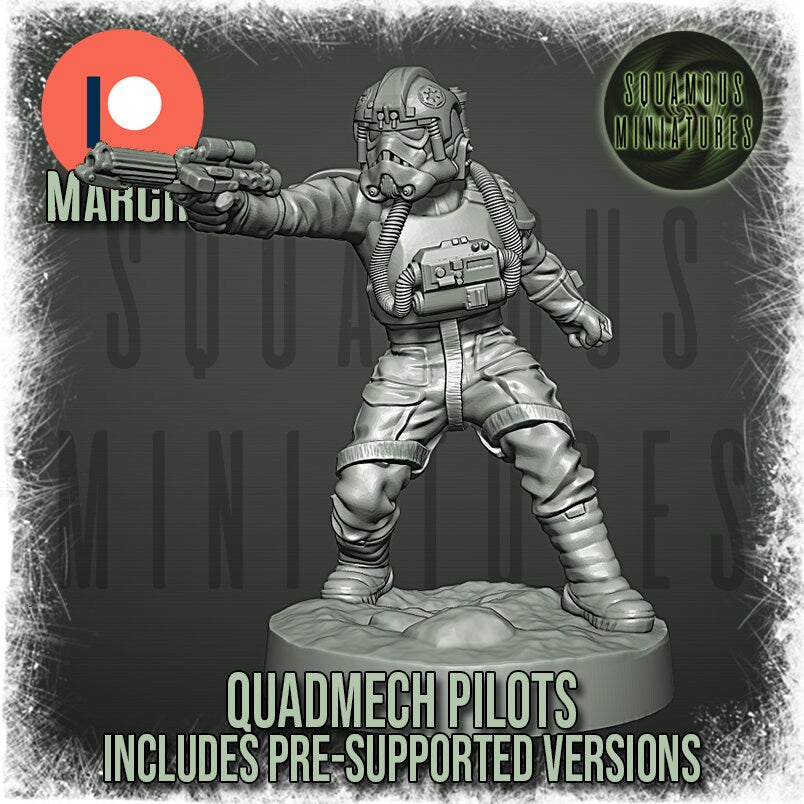 Quadmech Pilots - Set of 8 (plus 2 dead) (Sculpted by Squamous Miniatures)