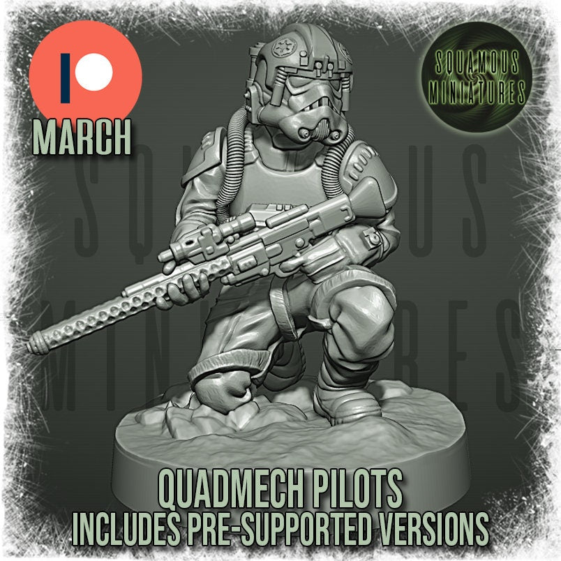 Quadmech Pilots - Set of 8 (plus 2 dead) (Sculpted by Squamous Miniatures)