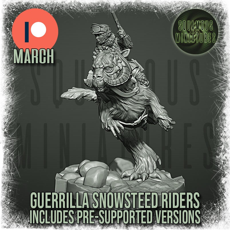 Guerrilla Snowsteed Rider (1) (Sculpted by Squamous Miniatures)