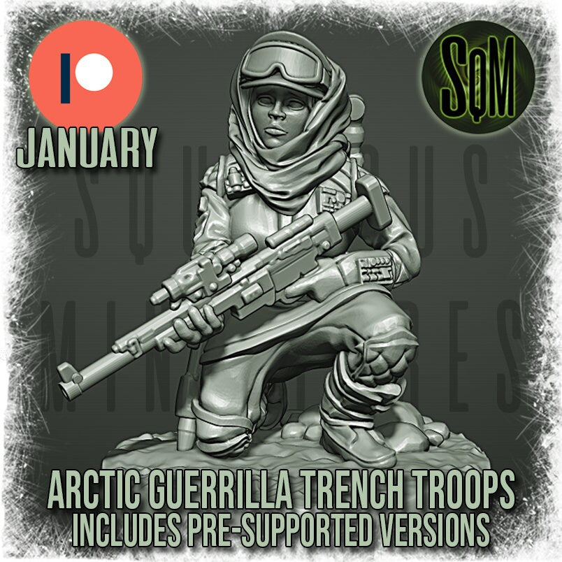 Arctic Guerilla Trench Troops (female) - Set of 6 (Sculpted by Squamous Miniatures)
