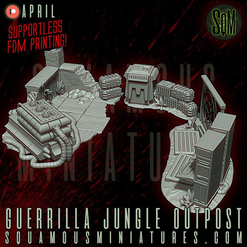 Guerrilla Jungle Outpost (Sculpted by Squamous Miniatures)