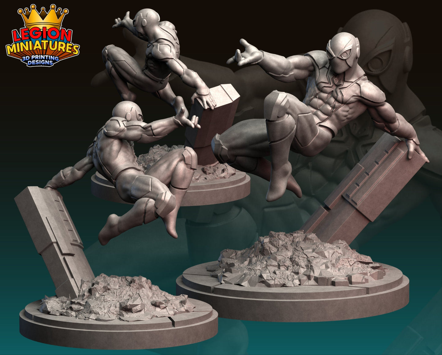 Spider-Man 2099 Fan-Art 40mm Miniature (Sculpted by Legion Miniatures) (Crisis Protocol Proxy/Alternative)