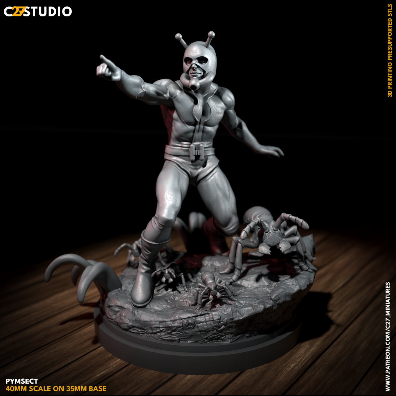 Pymsect / Ant-Man 40mm miniature (sculpted by C27 collectibles) (Crisis Protocol Proxy/Alternative)