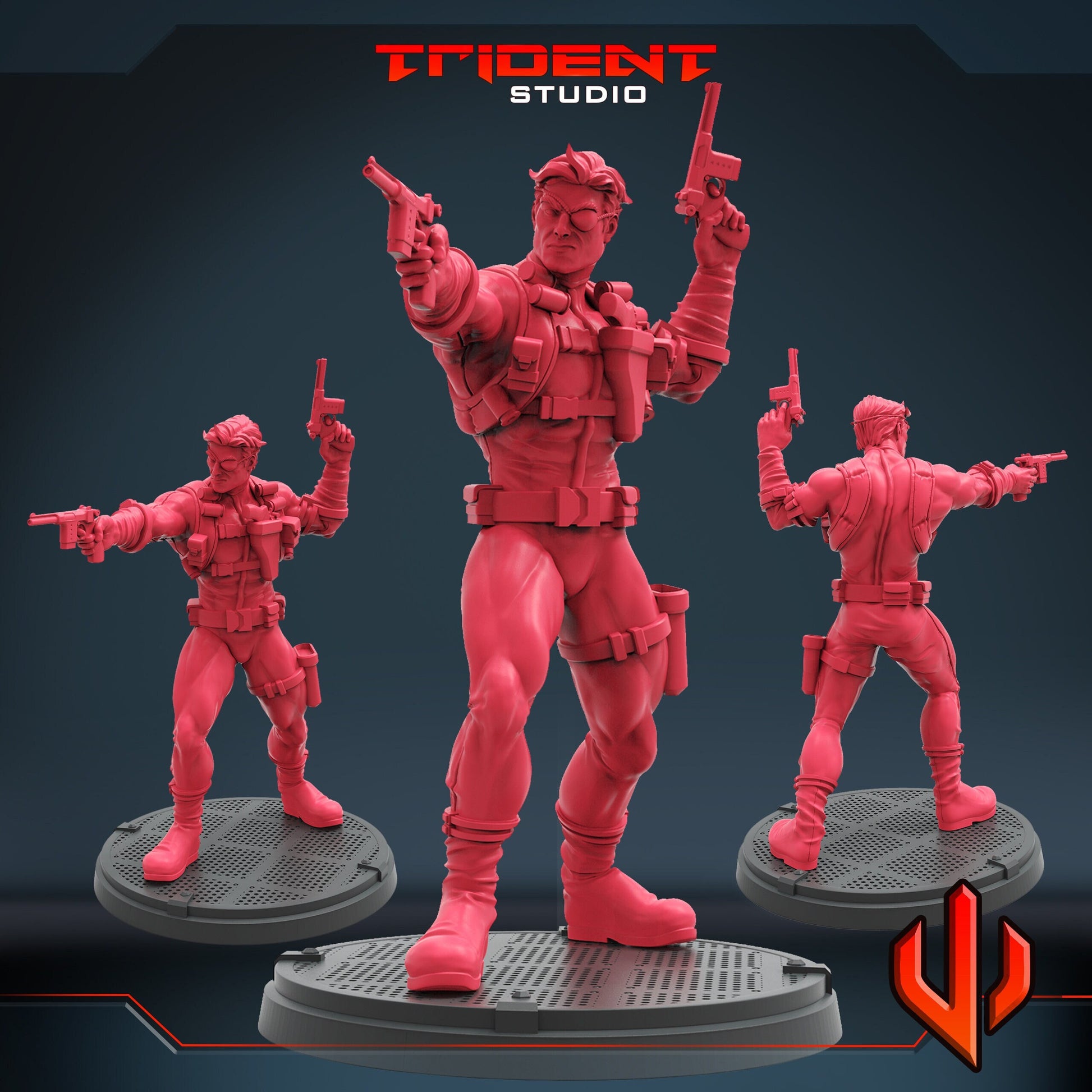 Classic Nick Fury (Fan art sculpted by Trident Studio) (Crisis Protocol Proxy/Alternative)