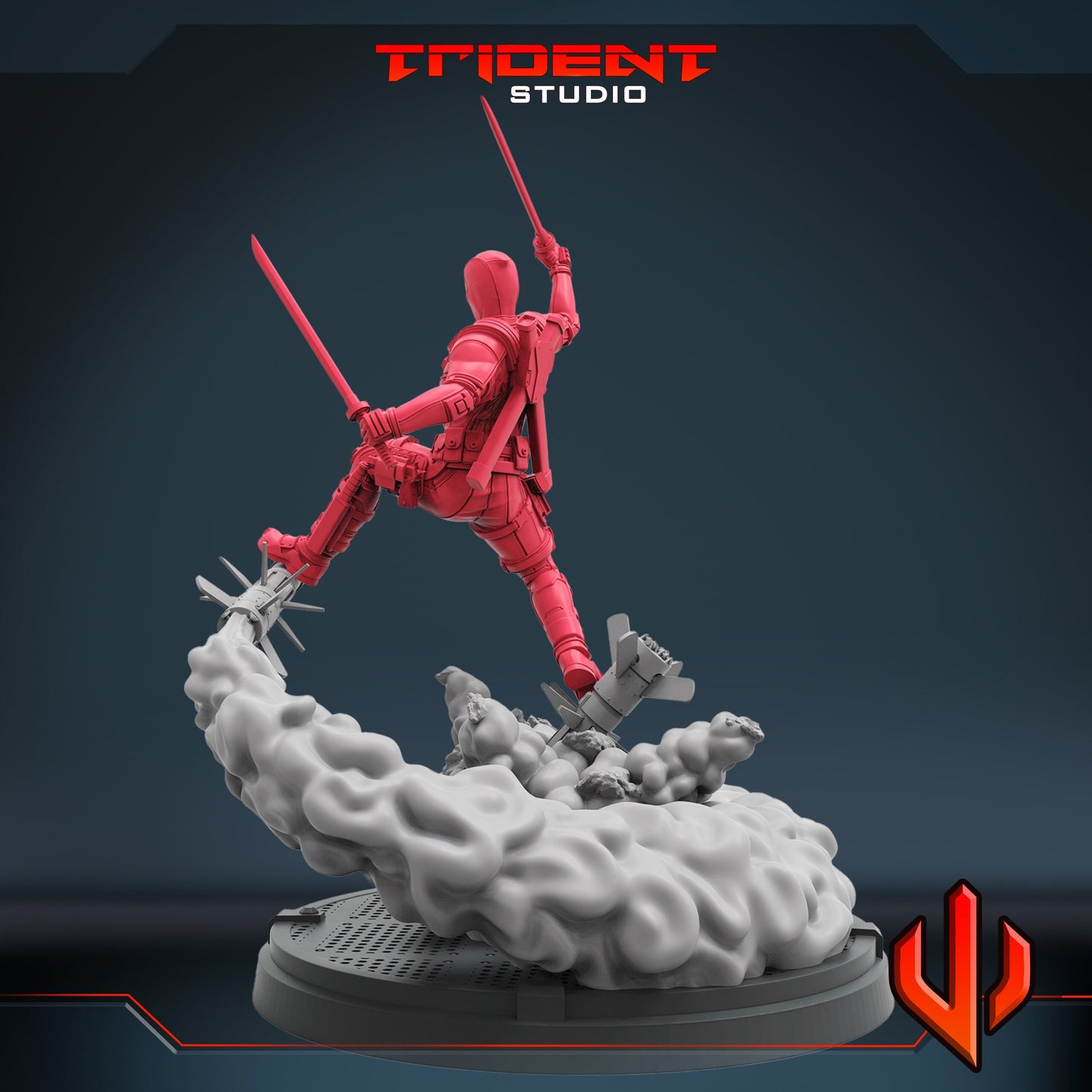 Deadpool 2 (Fan art sculpted by Trident Studio) (Crisis Protocol Proxy/Alternative)