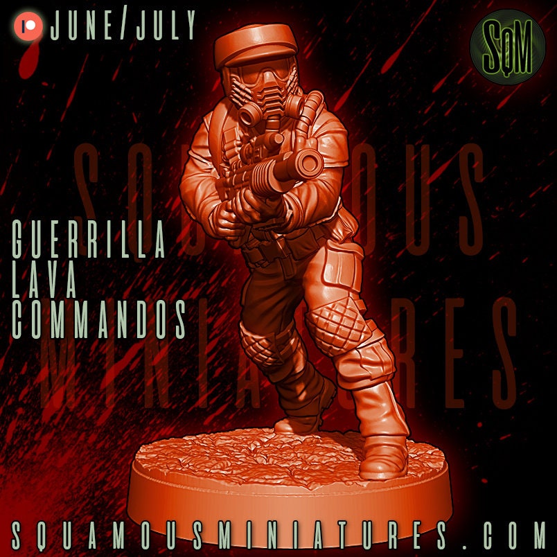 Guerrilla Lava Commandos - set of 7 (Sculpted by Squamous Miniatures)