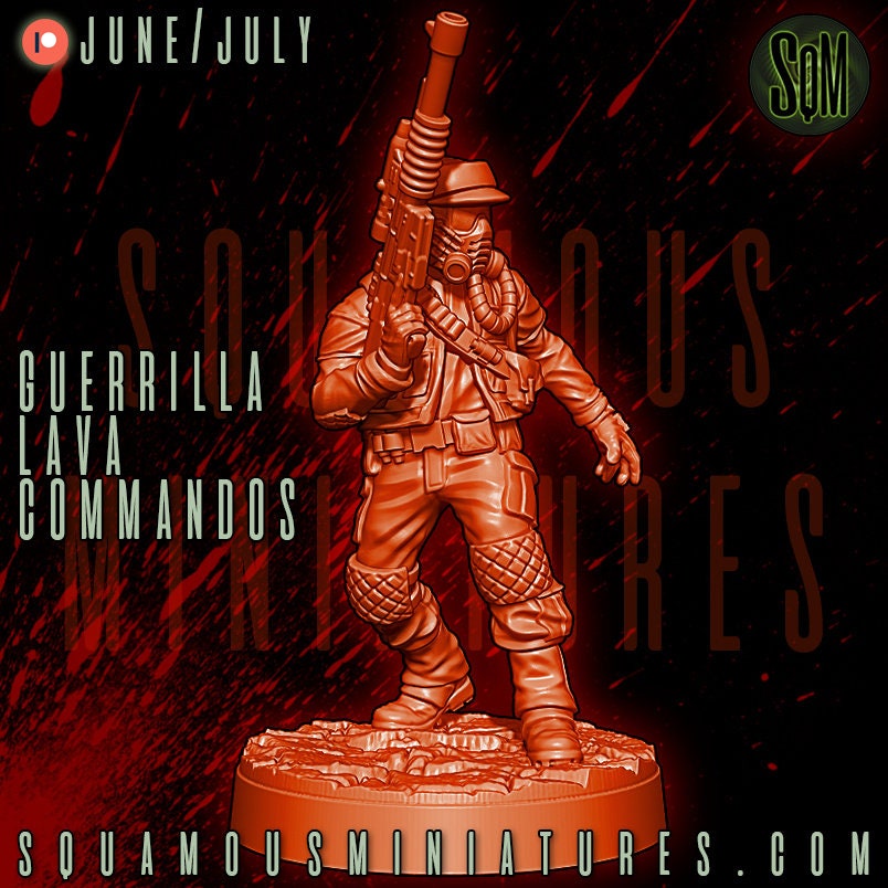 Guerrilla Lava Commandos - set of 7 (Sculpted by Squamous Miniatures)