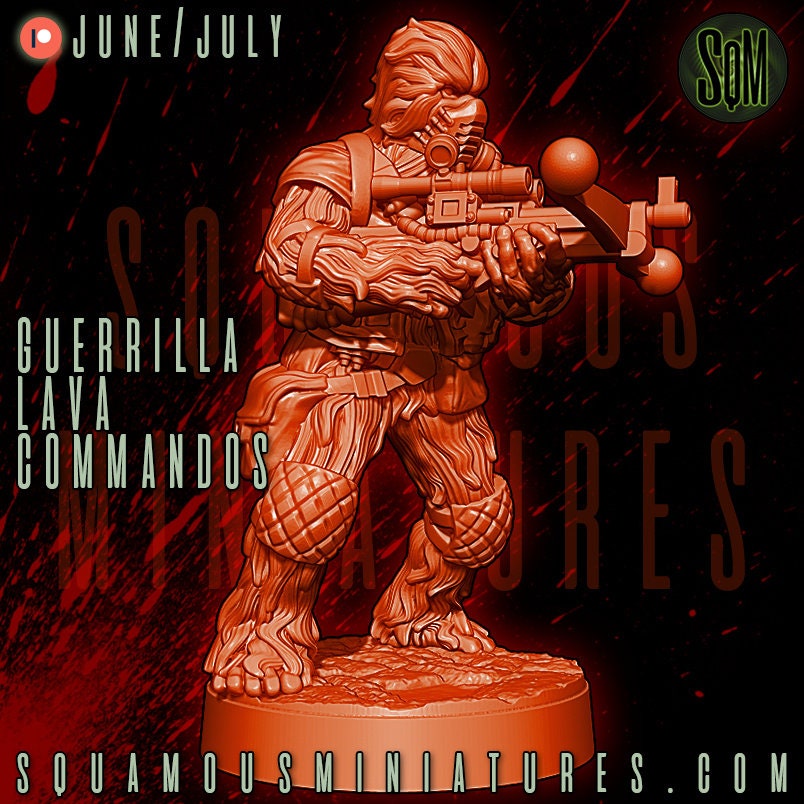 Guerrilla Lava Commandos - set of 7 (Sculpted by Squamous Miniatures)