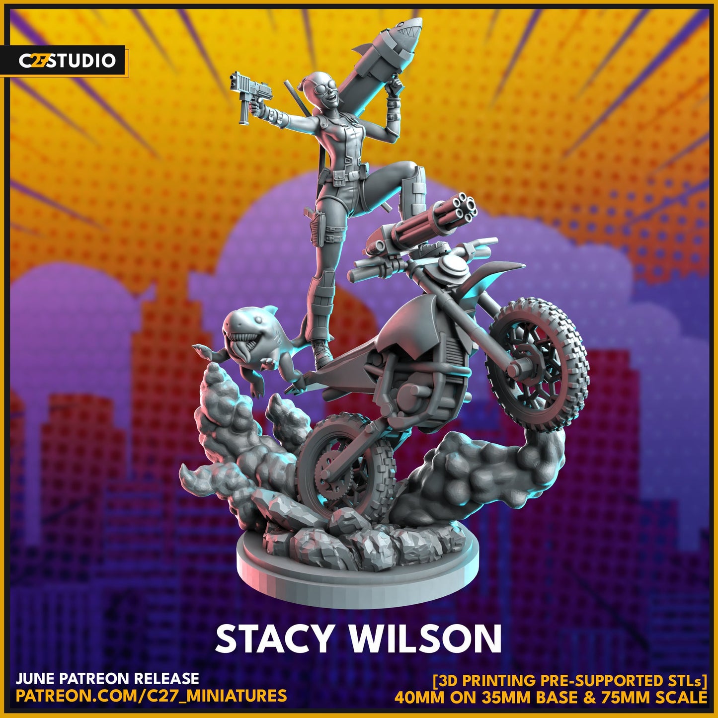 Stacy Wilson / Gwenpool 40mm miniature (sculpted by C27 collectibles) (Crisis Protocol Proxy/Alternative)