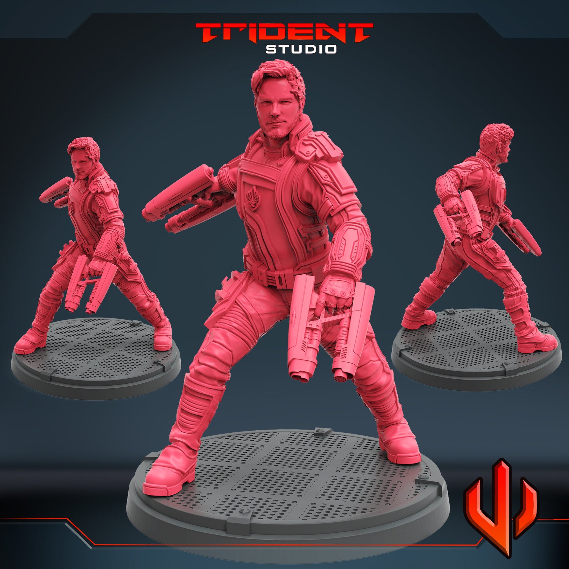 Starlord Vol 3 (Fan art sculpted by Trident Studio) (Crisis Protocol Proxy/Alternative)