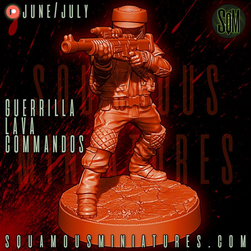 Guerrilla Lava Commandos - set of 7 (Sculpted by Squamous Miniatures)