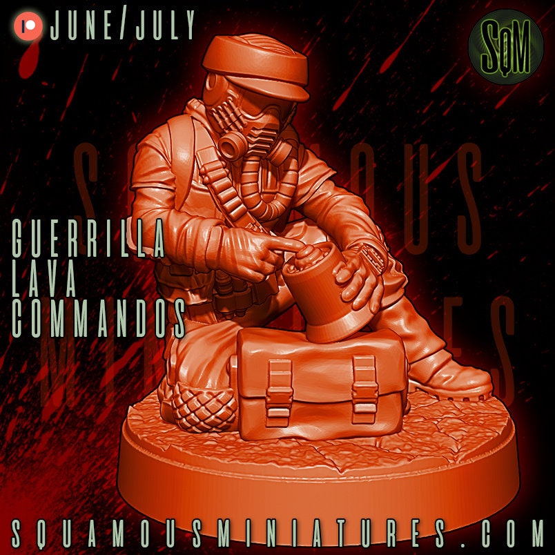 Guerrilla Lava Commandos - set of 7 (Sculpted by Squamous Miniatures)