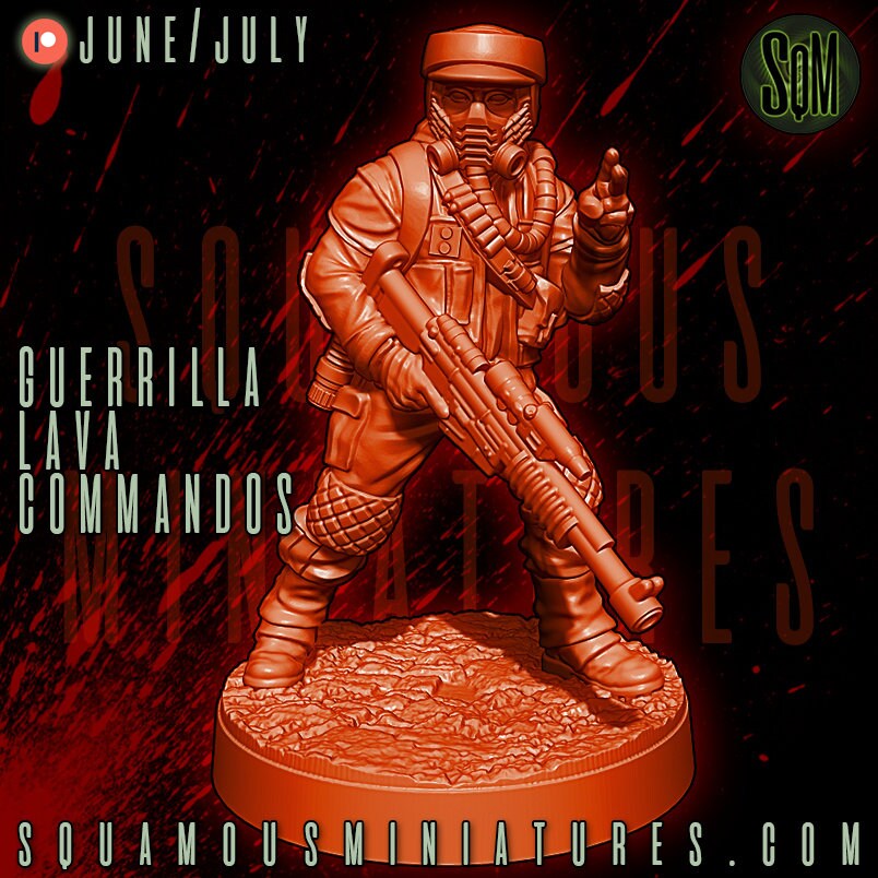 Guerrilla Lava Commandos - set of 7 (Sculpted by Squamous Miniatures)