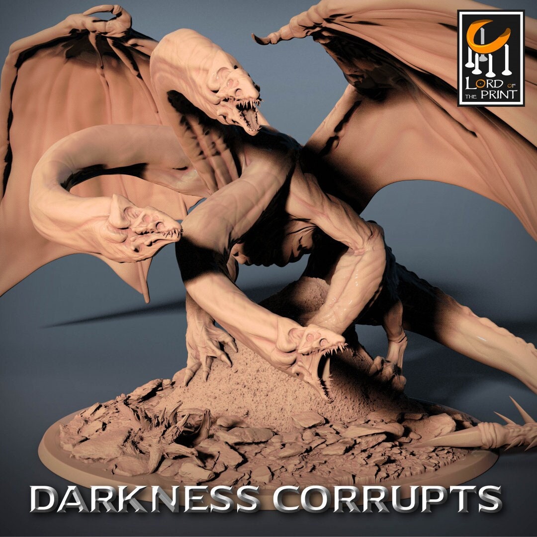 Darknight Hydra Dragon (sculpted by Lord of the Print)