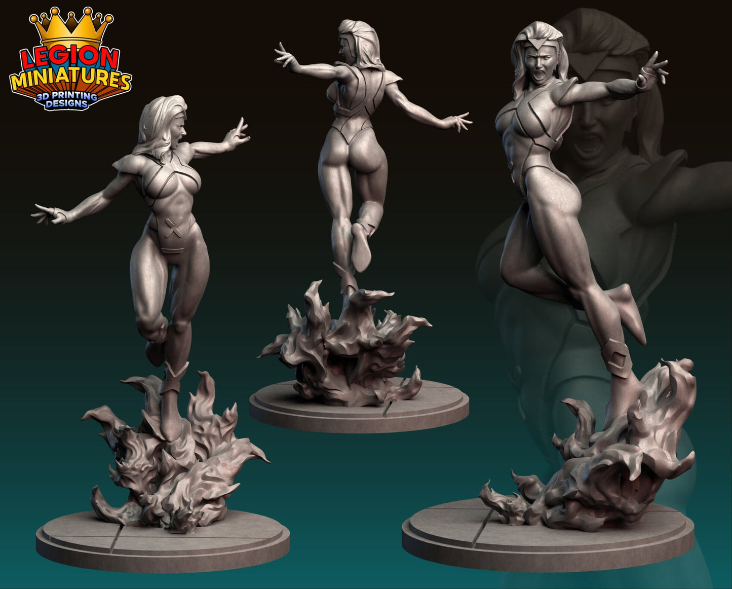 Jean Grey Fan Art 40mm Miniature (Sculpted by Legion Miniatures) (Crisis Protocol Proxy/Alternative)