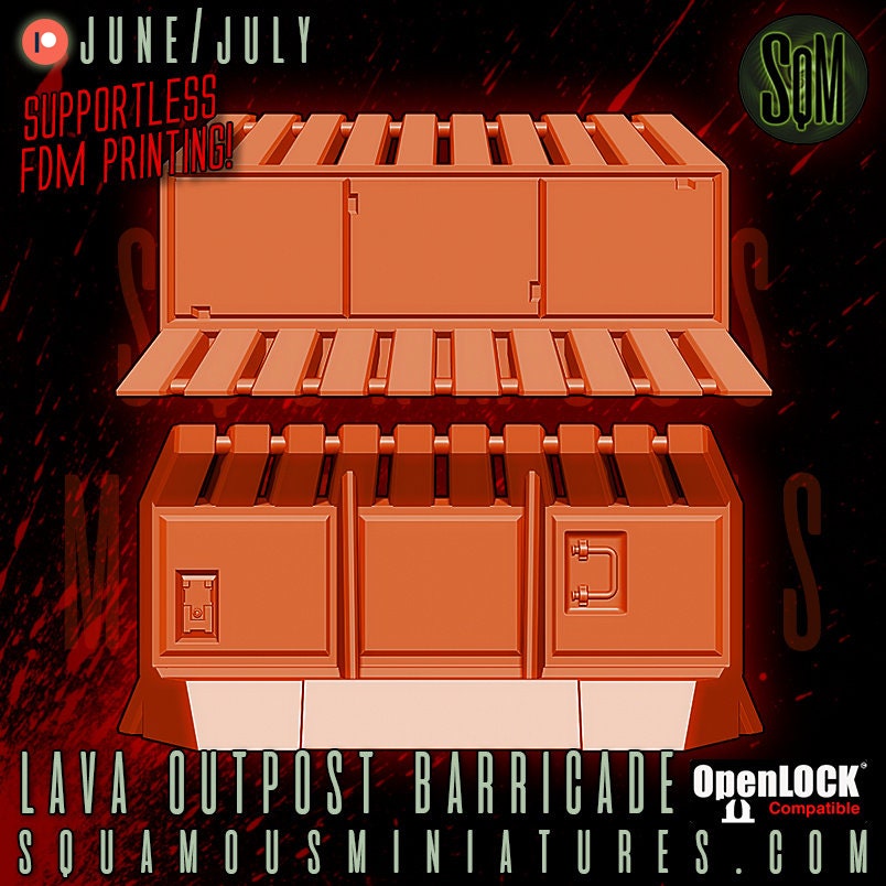 Lava Outpost Modular Footbridge and Barricade (Sculpted by Squamous Miniatures)