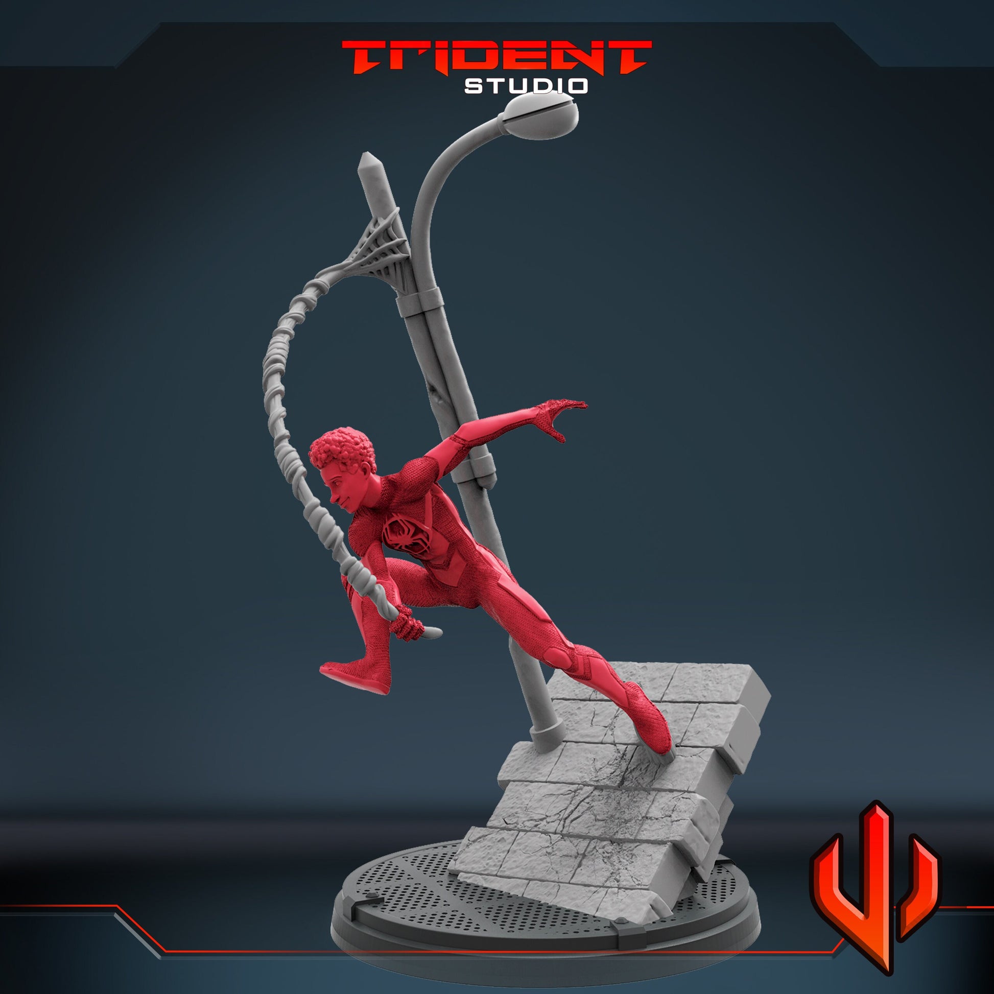 Spider-Man Miles Morales (Fan art sculpted by Trident Studio) (Crisis Protocol Proxy/Alternative)