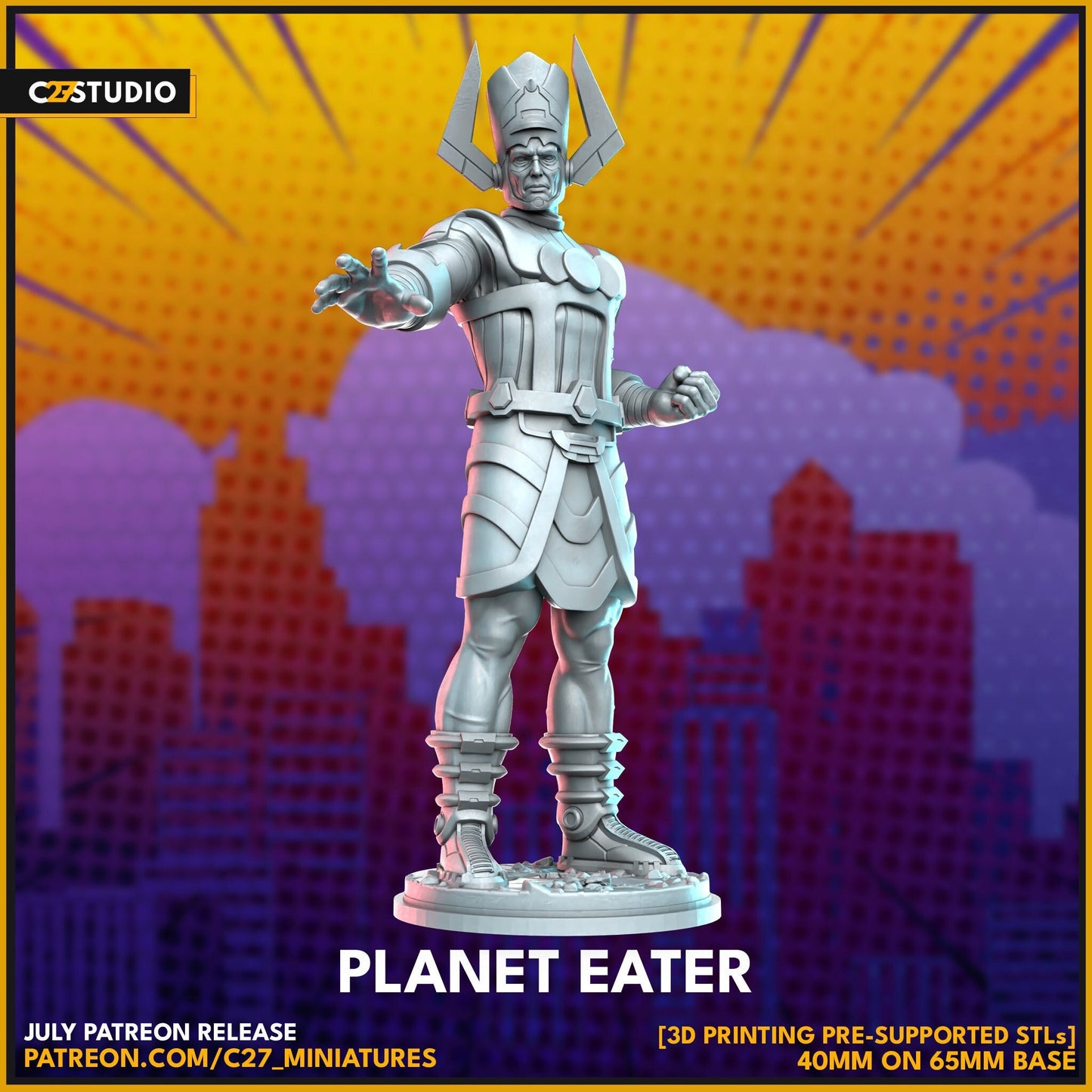 Galactus / Planet Eater 40mm miniature (fan art sculpted by C27 collectibles) (Crisis Protocol Proxy/Alternative)