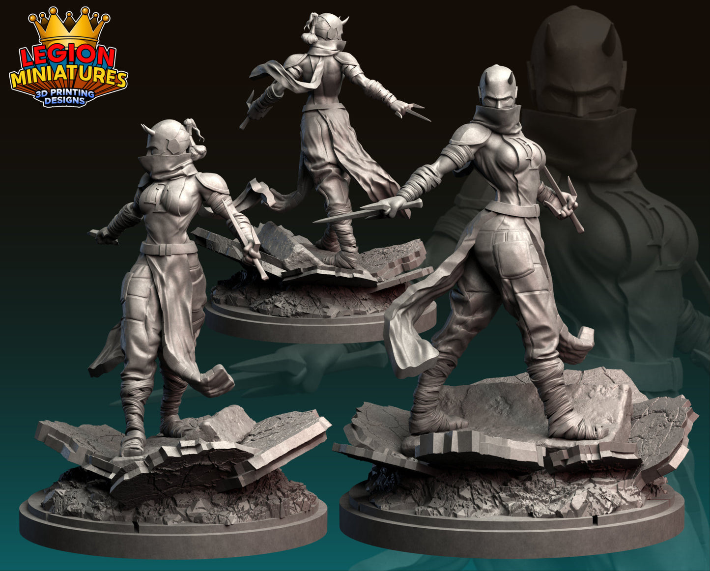 Elektra Fan Art 40mm Miniature (Sculpted by Legion Miniatures) (Crisis Protocol Proxy/Alternative)