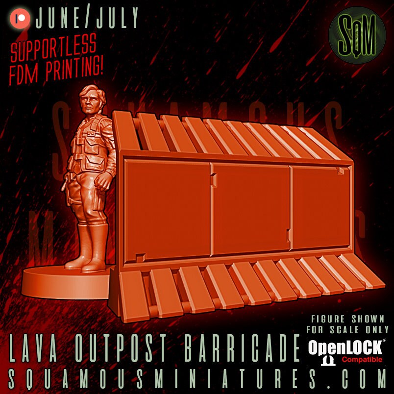 Lava Outpost Modular Footbridge and Barricade (Sculpted by Squamous Miniatures)