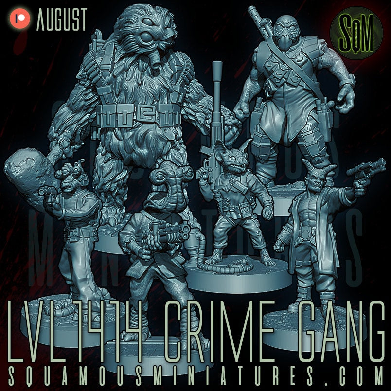 Lvl1414 Crime Gang - set of 6 (Sculpted by Squamous Miniatures)