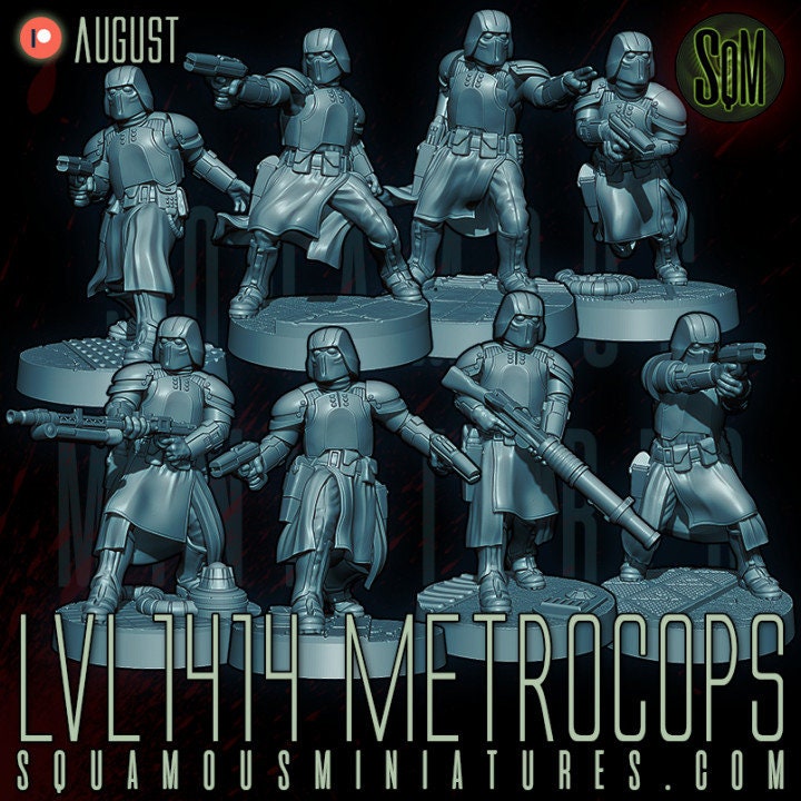 LVL1414 Metrocops - Set of 8 (Sculpted by Squamous Miniatures)