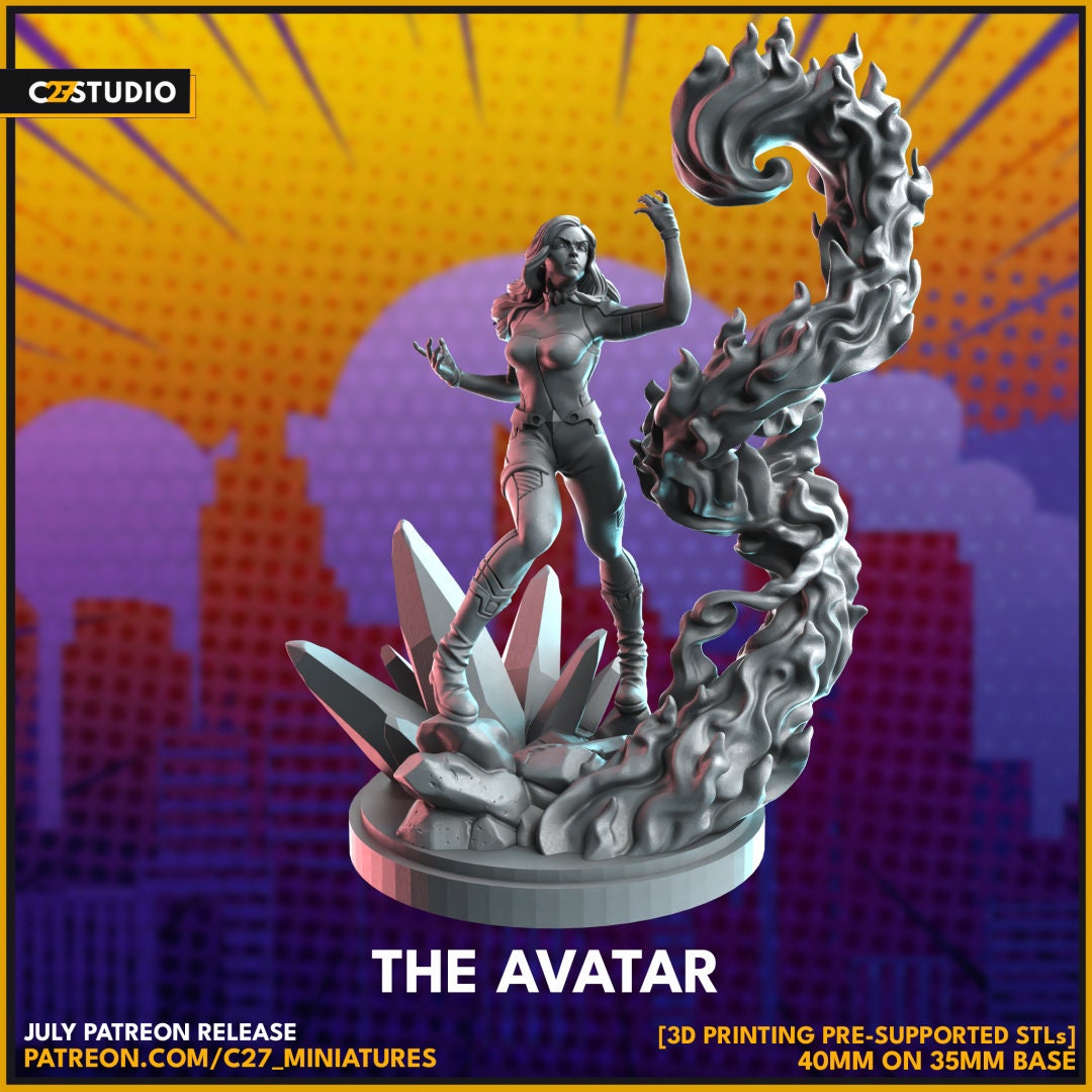 Crystal / The Avatar 40mm miniature (sculpted by C27 collectibles) (Crisis Protocol Proxy/Alternative)