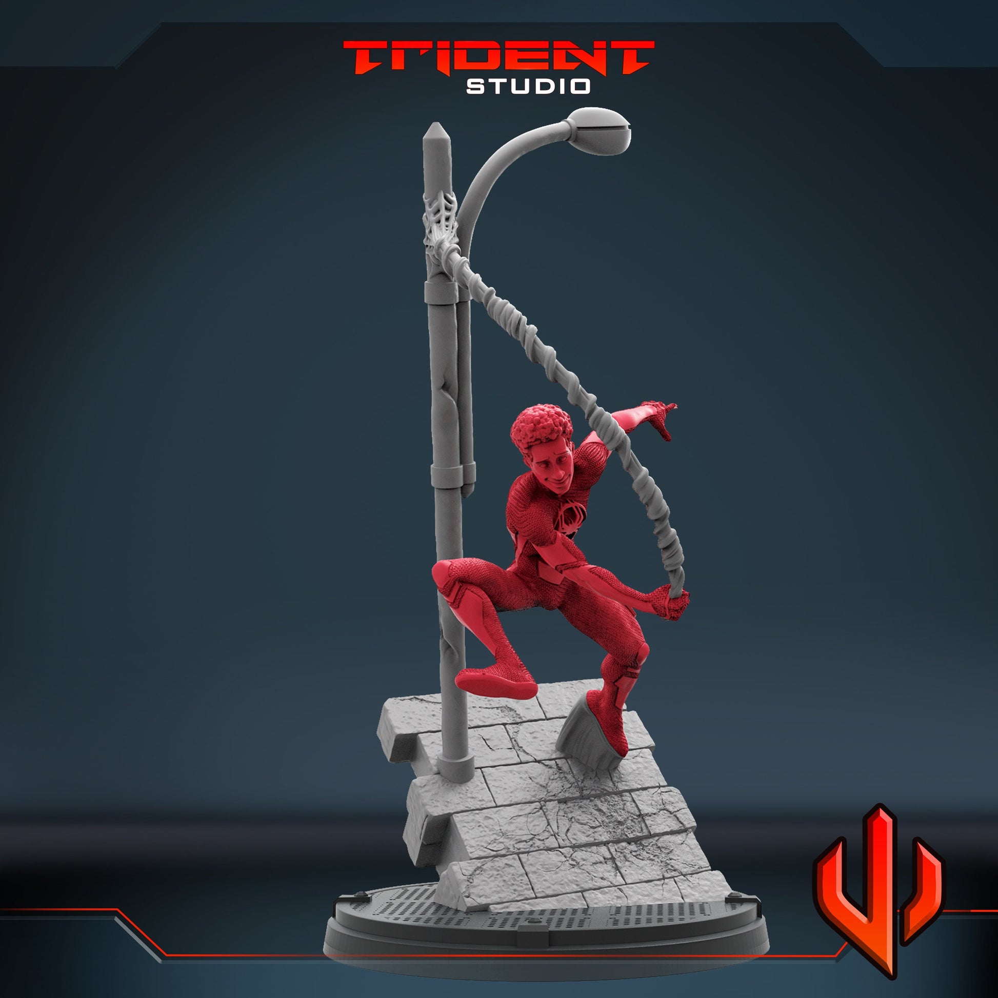 Spider-Man Miles Morales (Fan art sculpted by Trident Studio) (Crisis Protocol Proxy/Alternative)