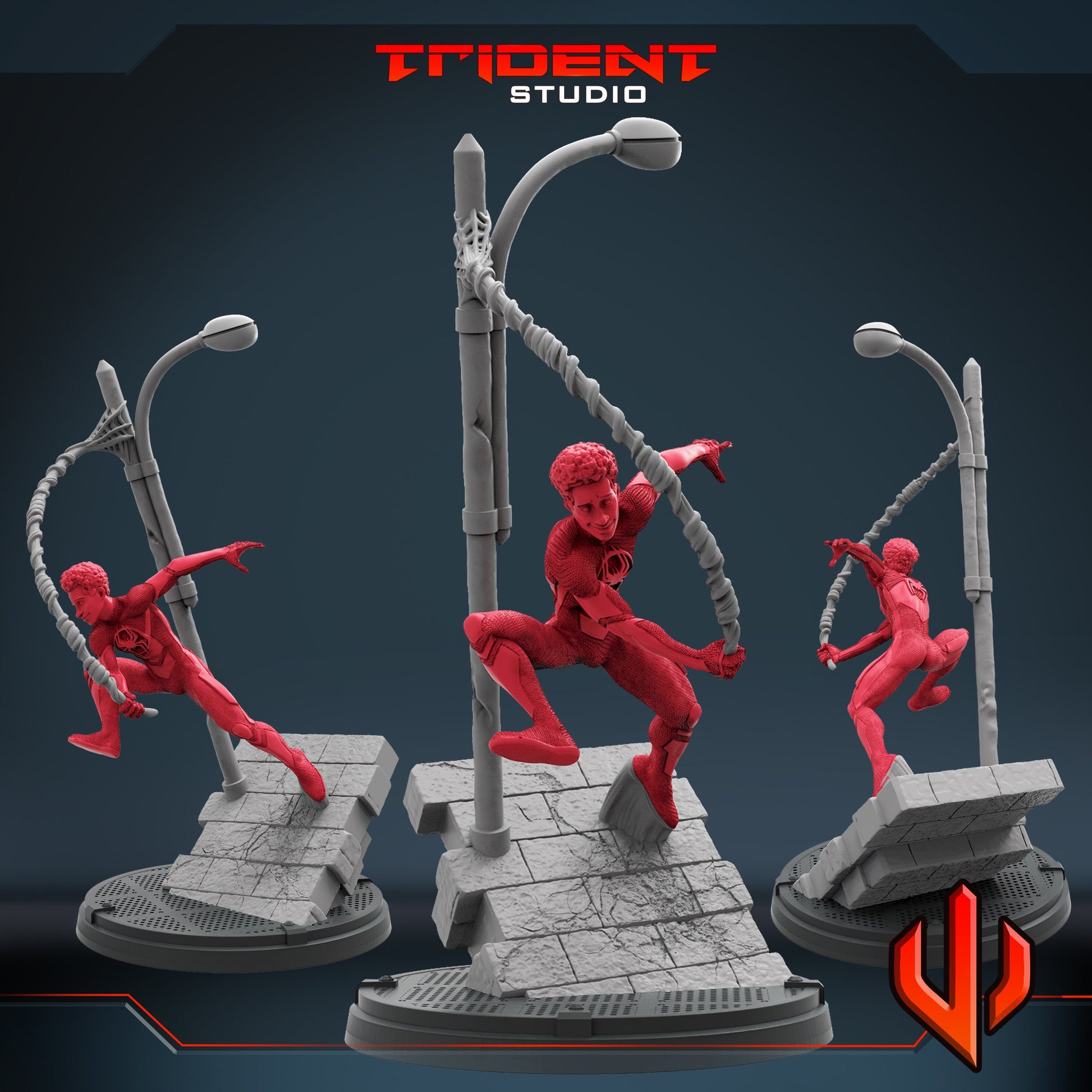 Spider-Man Miles Morales (Fan art sculpted by Trident Studio) (Crisis Protocol Proxy/Alternative)