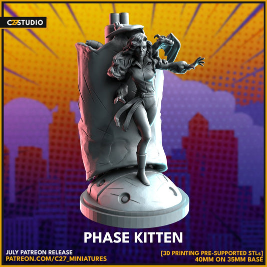 Shadowcat / Phase Kitten 40mm miniature (sculpted by C27 collectibles) (Crisis Protocol Proxy/Alternative)