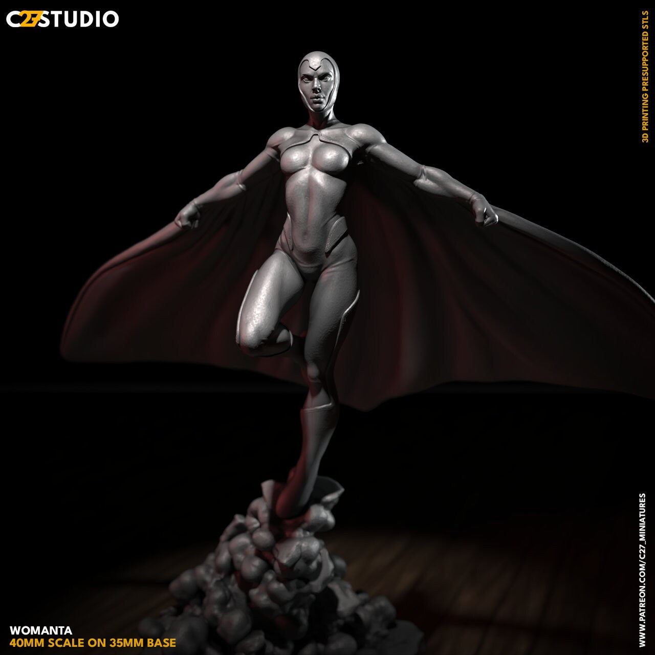 Manta / Womanta 40mm miniature (sculpted by C27 collectibles) (Crisis Protocol Proxy/Alternative)