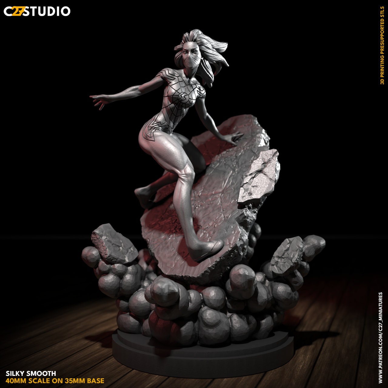 Silk / Silky Smooth 40mm miniature (sculpted by C27 collectibles) (Crisis Protocol Proxy/Alternative)