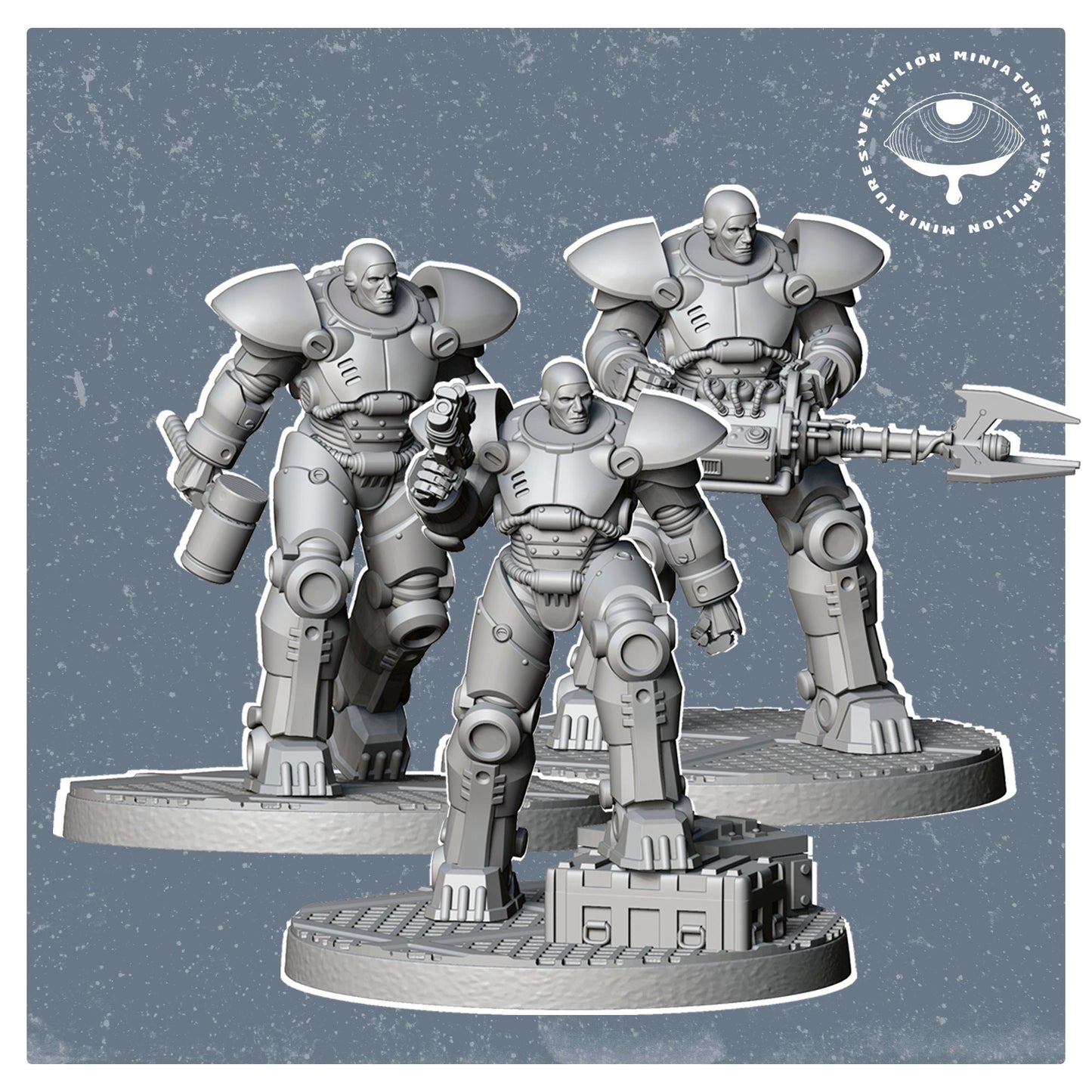 Armor Set - Steel Rising (3 miniatures) (Sculpted by Vermillion Miniatures)