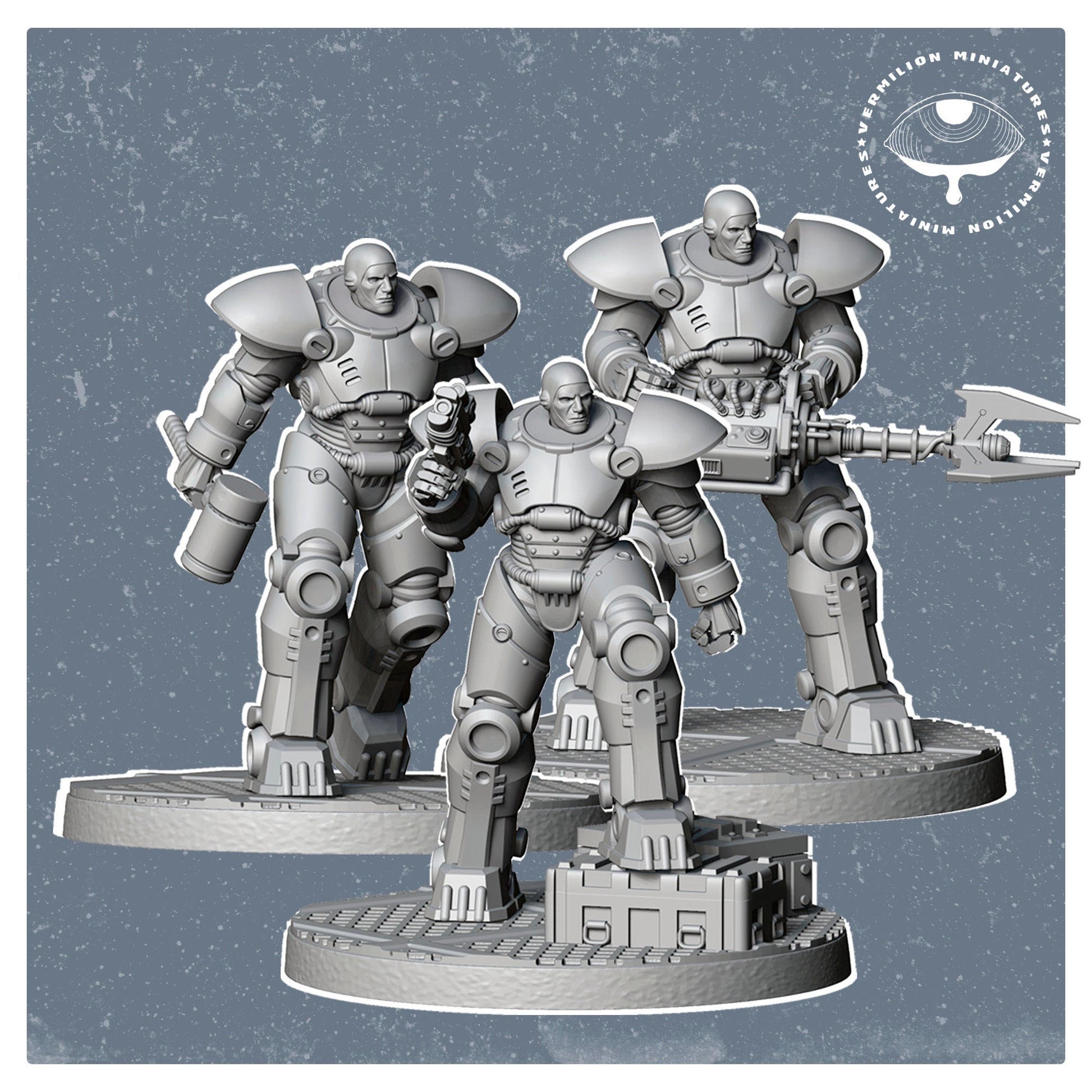 Armor Set - Steel Rising (3 miniatures) (Sculpted by Vermillion Miniatures)