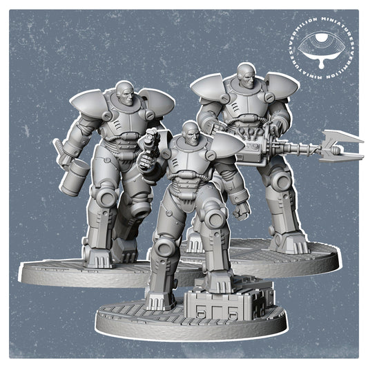 Armor Set - Steel Rising (3 miniatures) (Sculpted by Vermillion Miniatures)