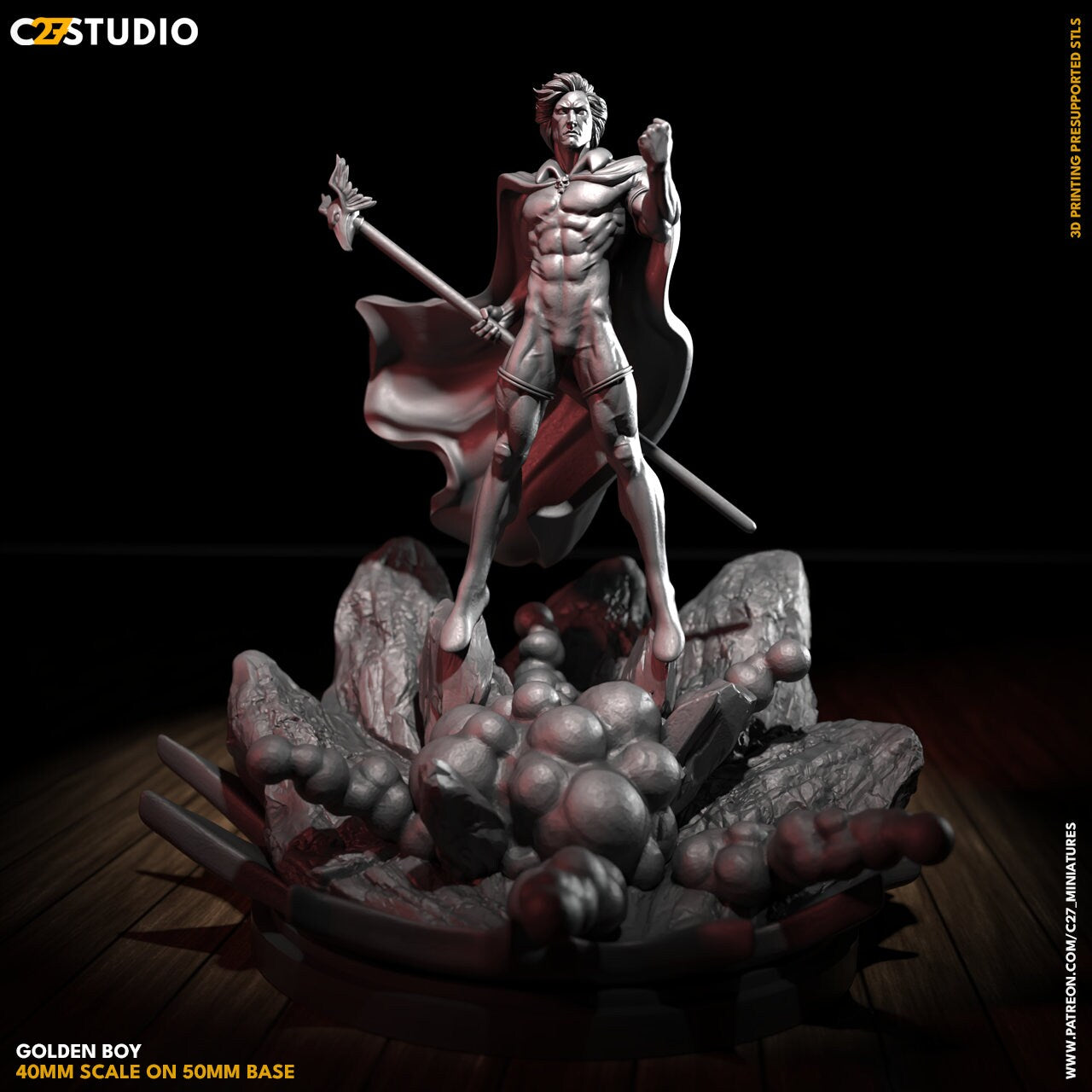 Adam Warlock / Golden Boy 40mm miniature (sculpted by C27 collectibles) (Crisis Protocol Proxy/Alternative)