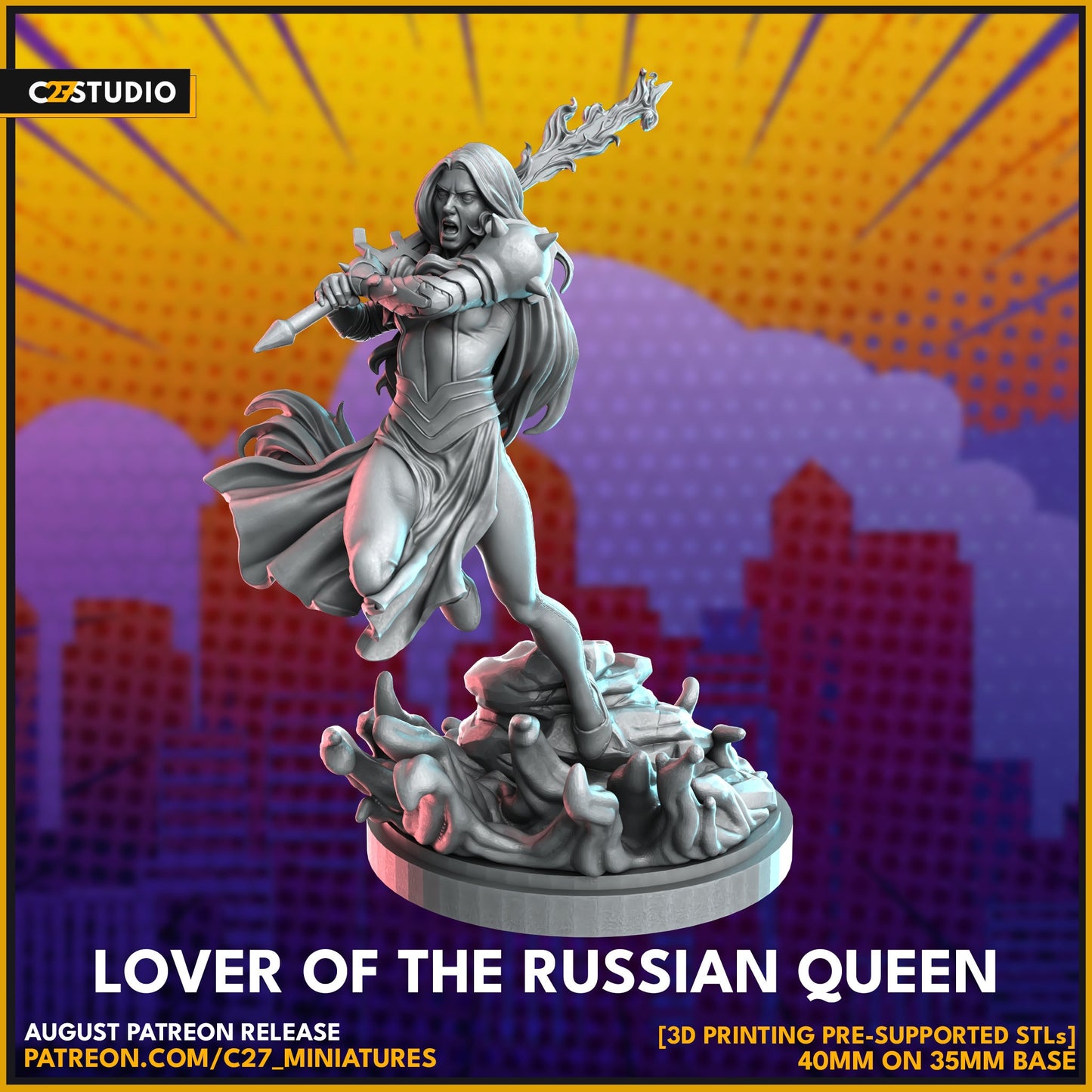 Rasputin IV / Lover of the Russian Queen 40mm miniature (sculpted by C27 collectibles) (Crisis Protocol Proxy/Alternative)