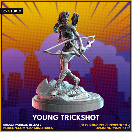 Kate Bishop / Young Trickshot 40mm miniature (sculpted by C27 collectibles) (Crisis Protocol Proxy/Alternative)