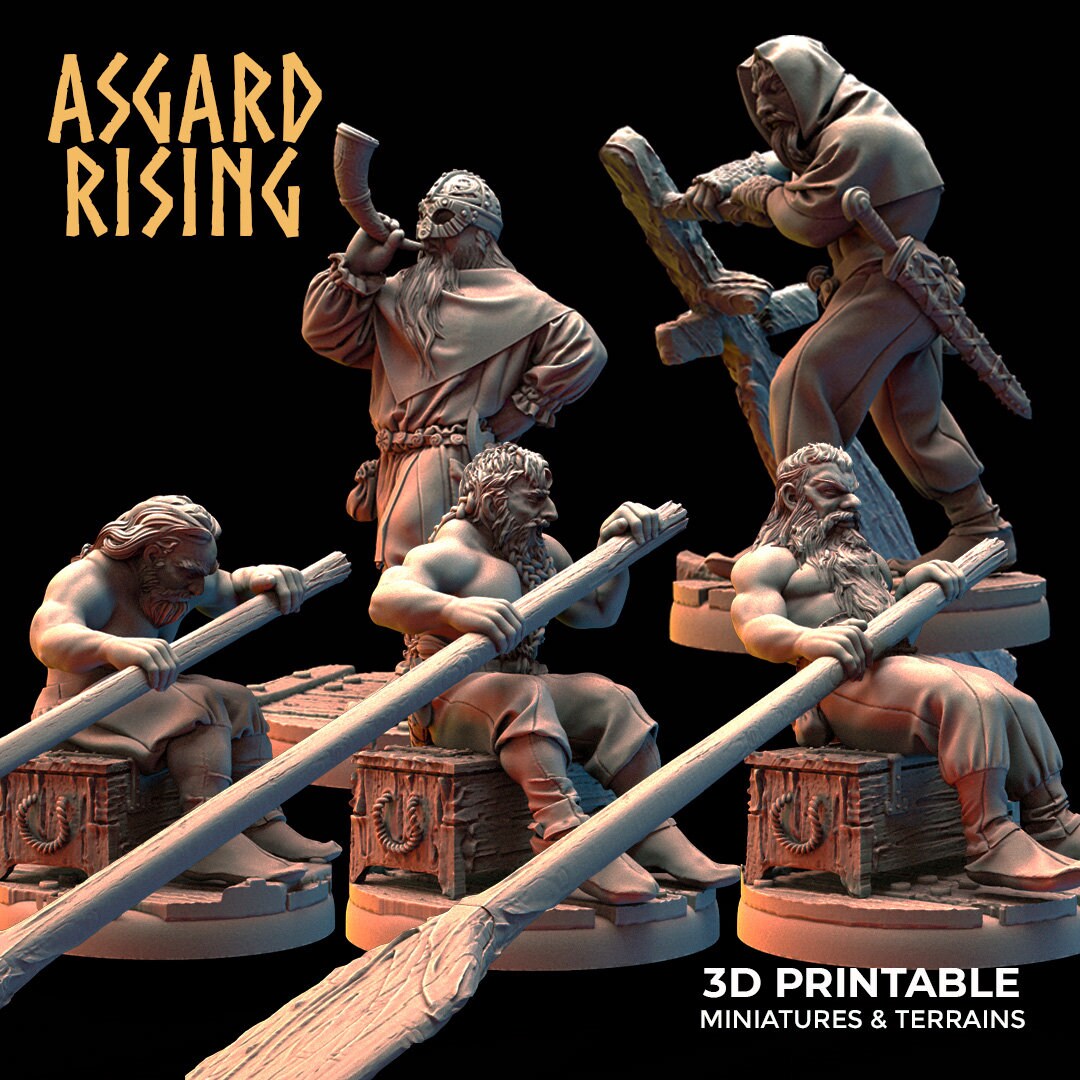 Viking Sailors - Rowers x5 sculpted by Asgard Rising
