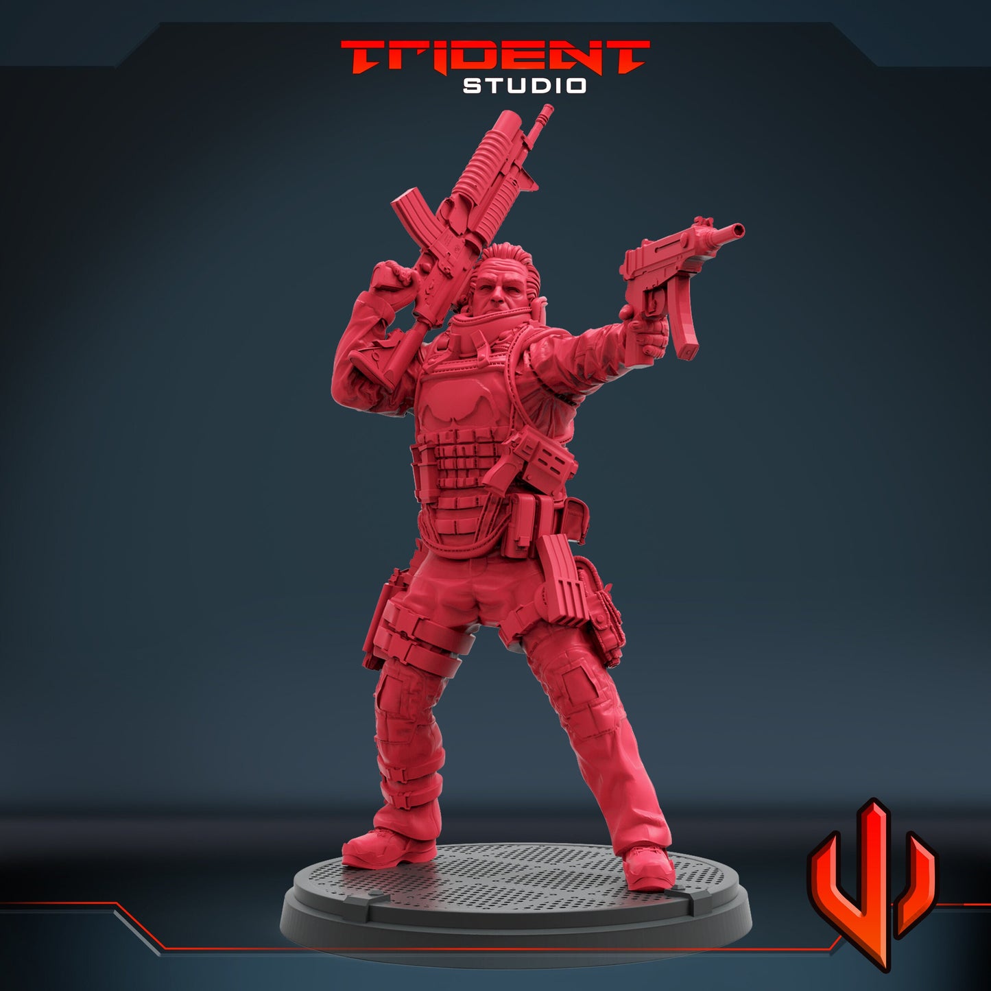 Punisher Warzone B (Fan art sculpted by Trident Studio) (Crisis Protocol Proxy/Alternative)
