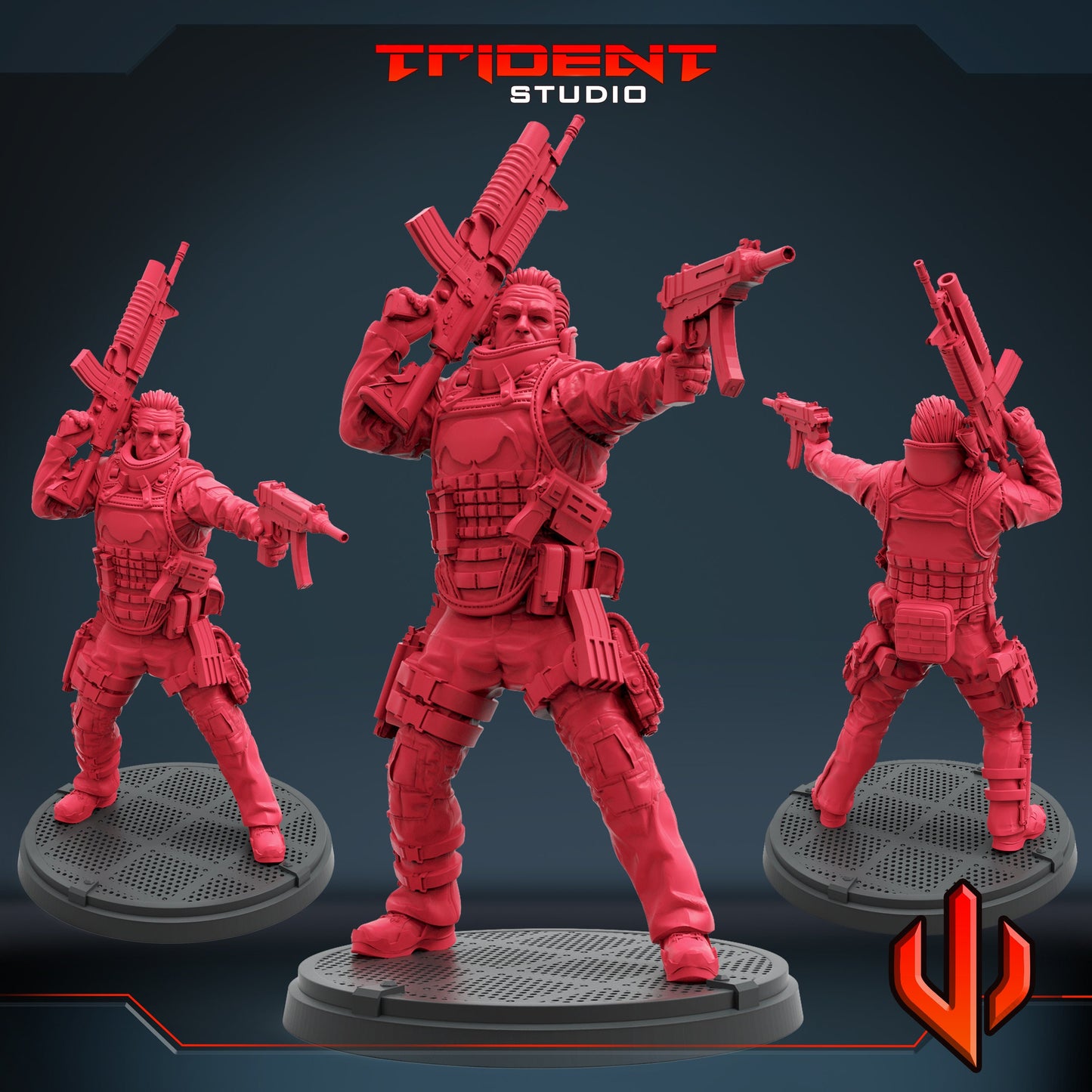 Punisher Warzone B (Fan art sculpted by Trident Studio) (Crisis Protocol Proxy/Alternative)