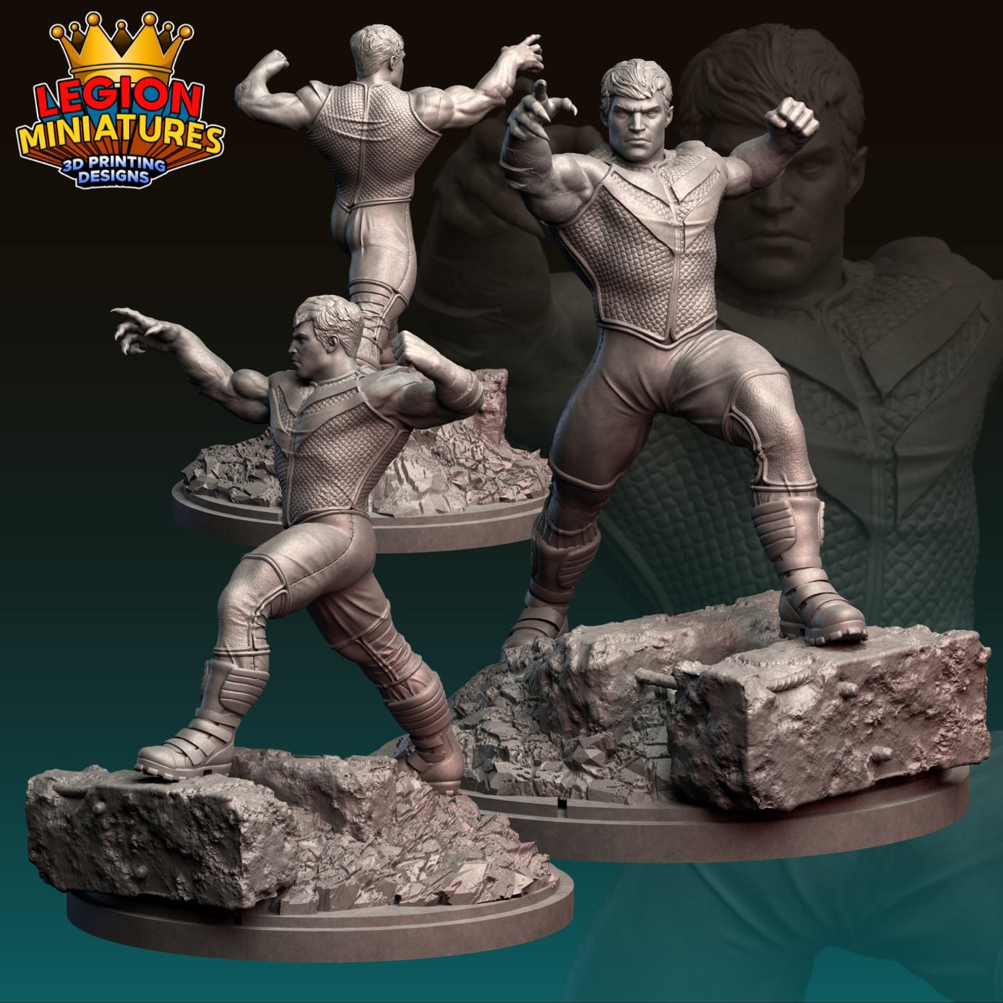 Hulkling - Fan-Art 40mm Miniature (Sculpted by Legion Miniatures) (Crisis Protocol Proxy/Alternative)