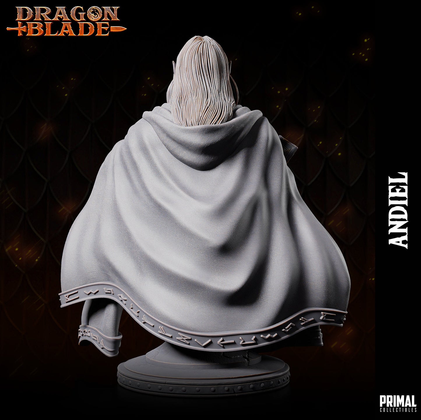 Andiel - Dark Elf Wizard (32mm / 75mm / Bust) - Sculpted by Primal Collectibles