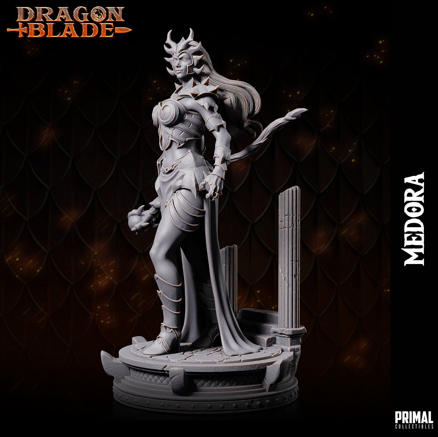 Medora - Dark Dragon Queen (32mm / 75mm / Bust) - Sculpted by Primal Collectibles