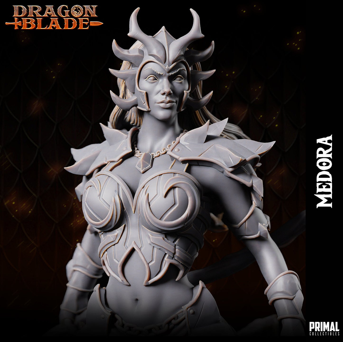Medora - Dark Dragon Queen (32mm / 75mm / Bust) - Sculpted by Primal Collectibles