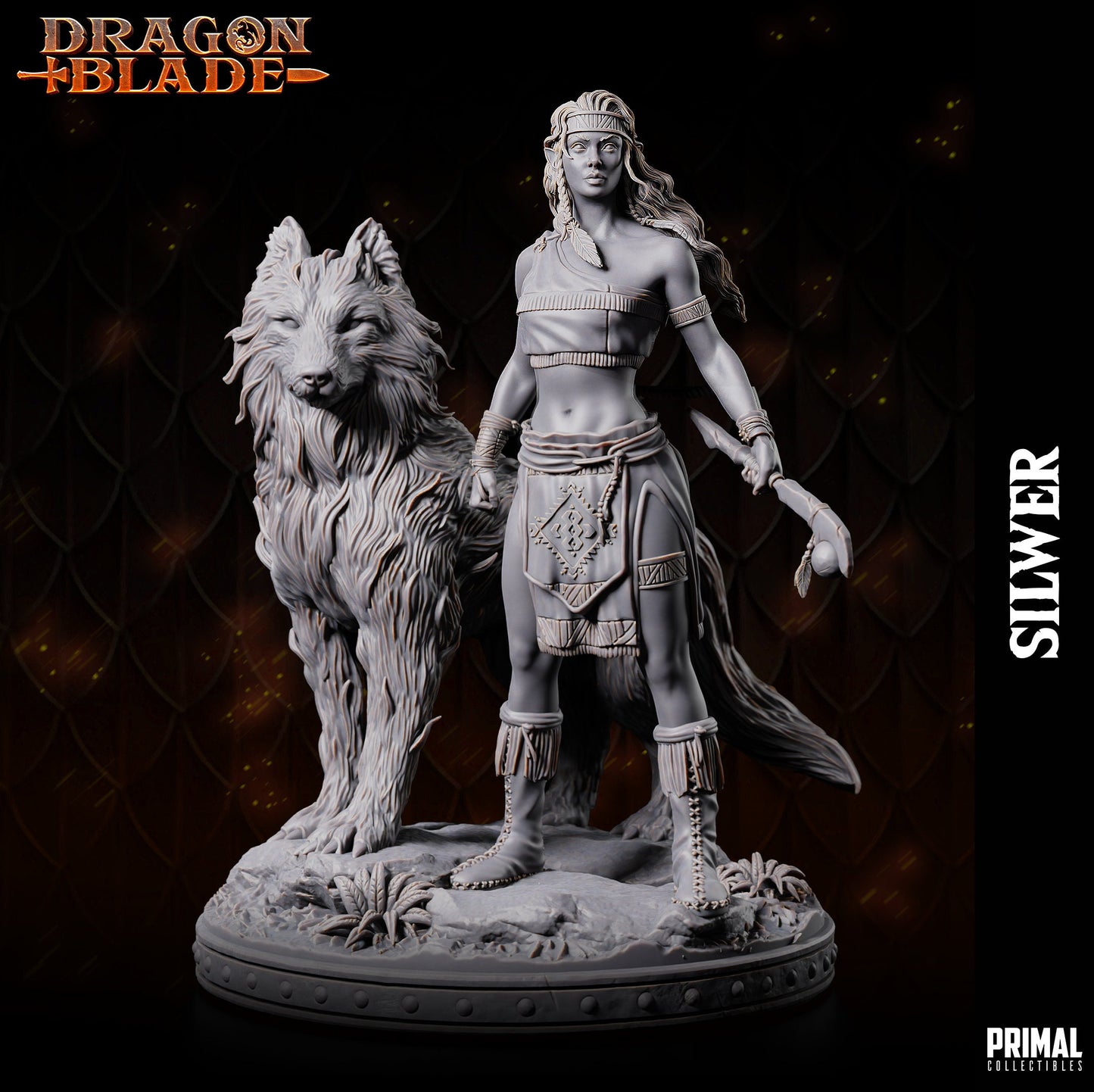 Silwer - Elf Dragon (32mm / 75mm) - Sculpted by Primal Collectibles