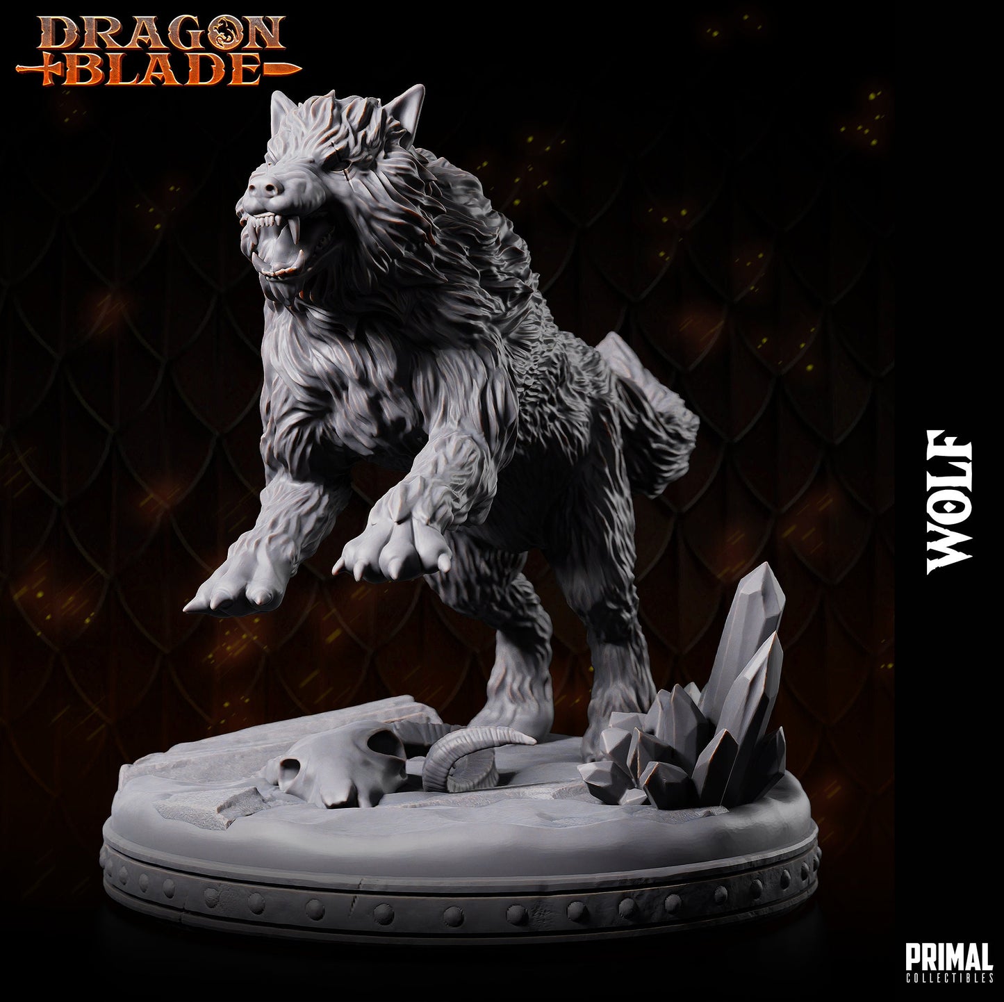 Wolf Snowdasher 1 (32mm / 75mm) - Sculpted by Primal Collectibles